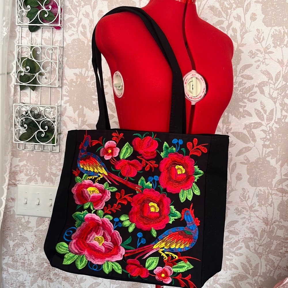 Mexican Guatemalan Embroidered Tote Bag